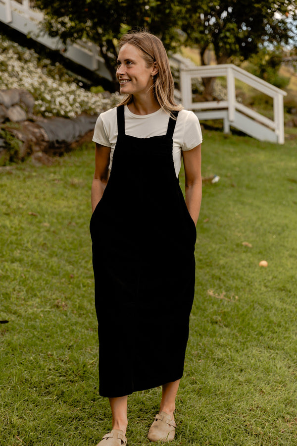 Olivia Corduroy Dress - Black