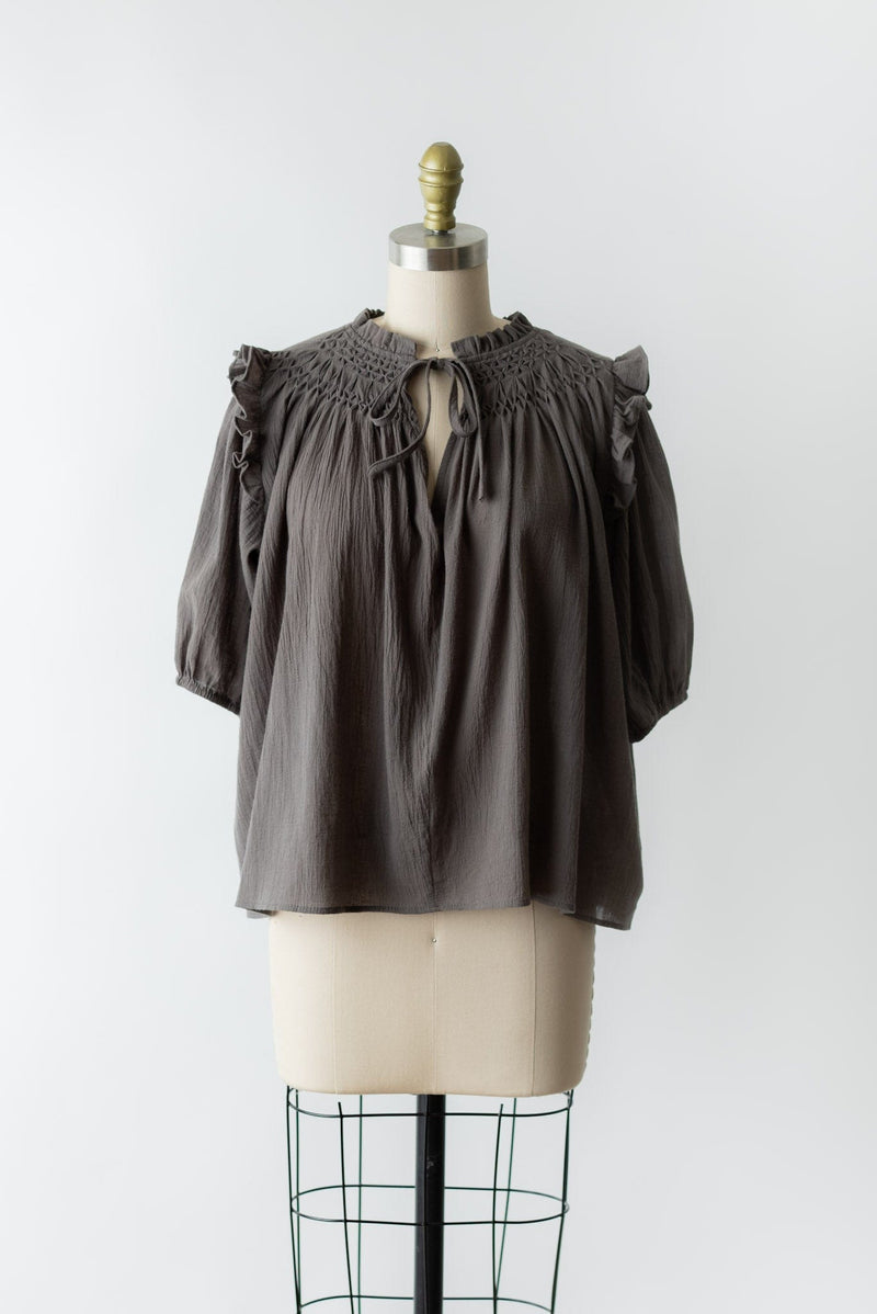 Charlotte Blouse - Charcoal