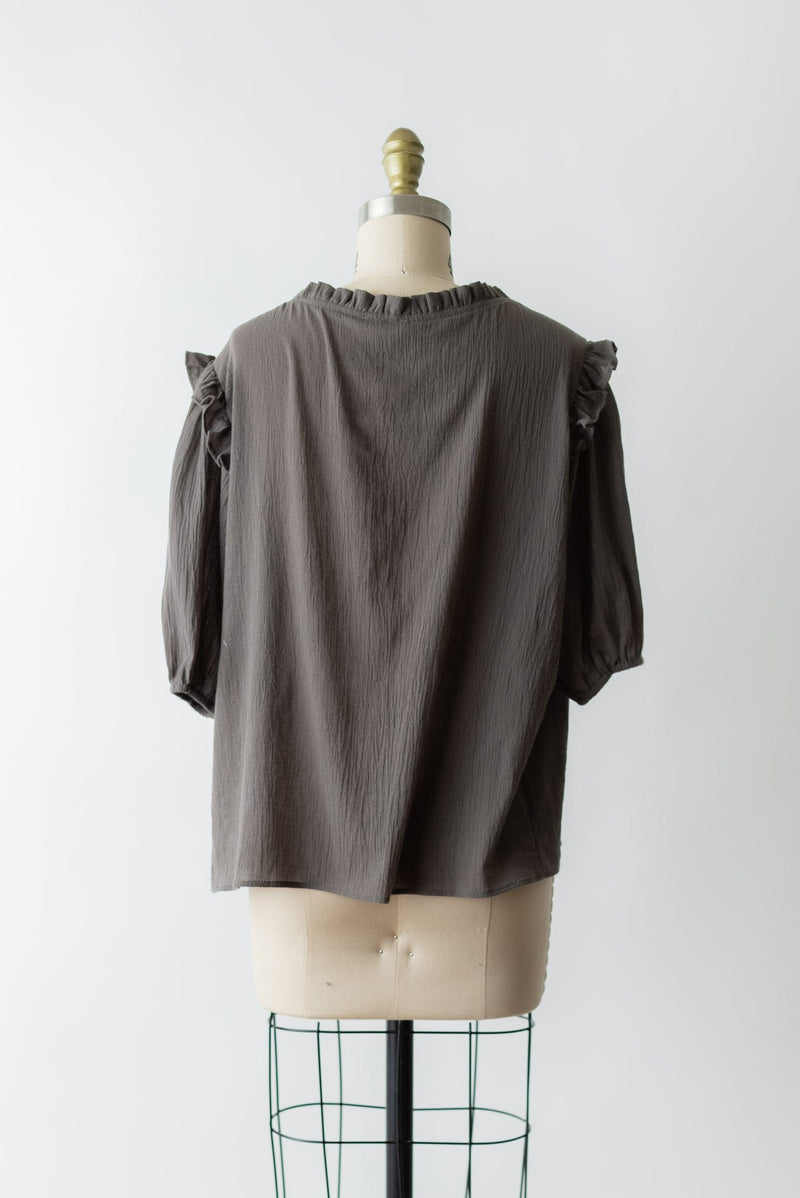 Charlotte Blouse - Charcoal