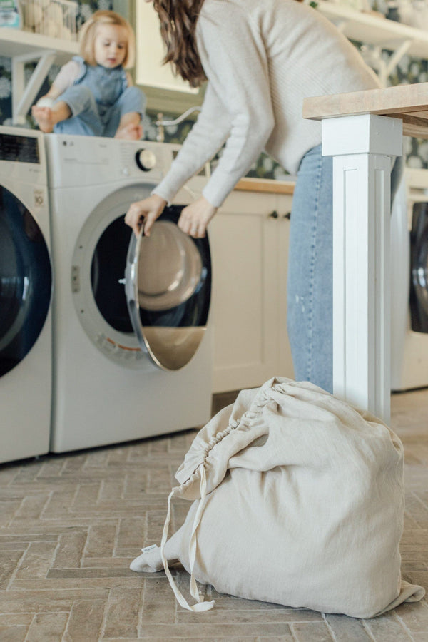 Linen Laundry Bag - Natural