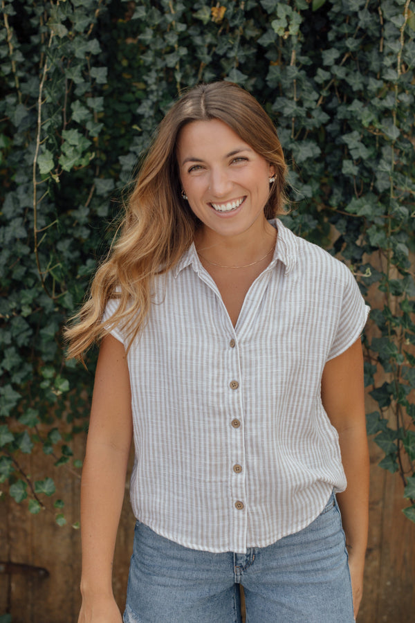 Quincy Button Down - Beige