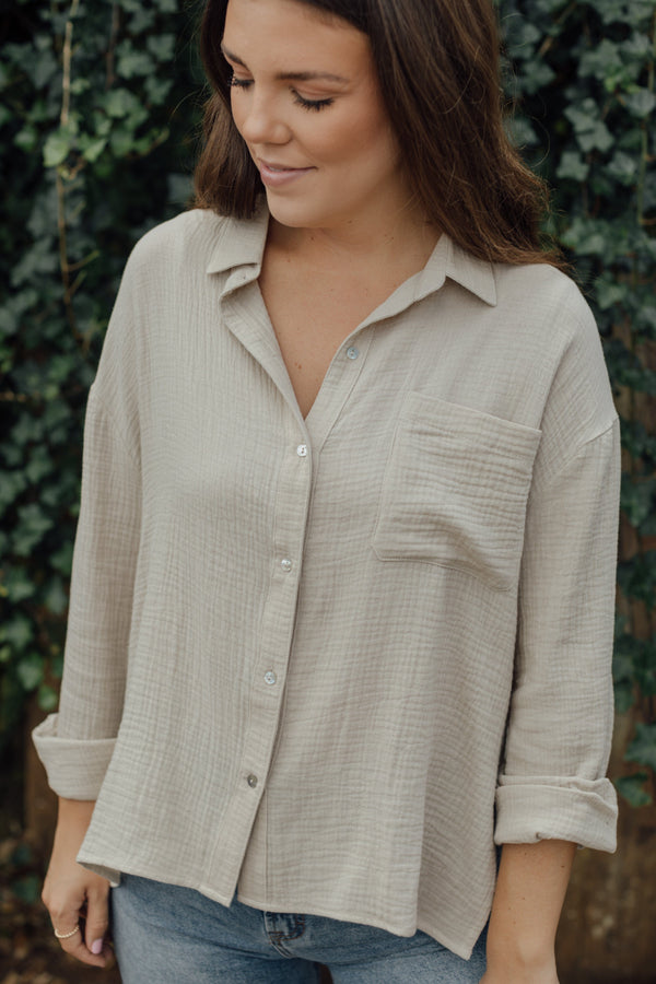 Manhattan Button Down - Cream