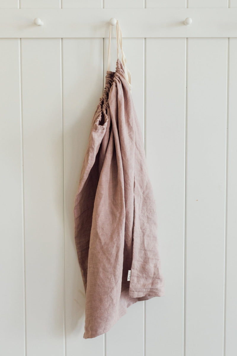 Linen Laundry Bag - Rose