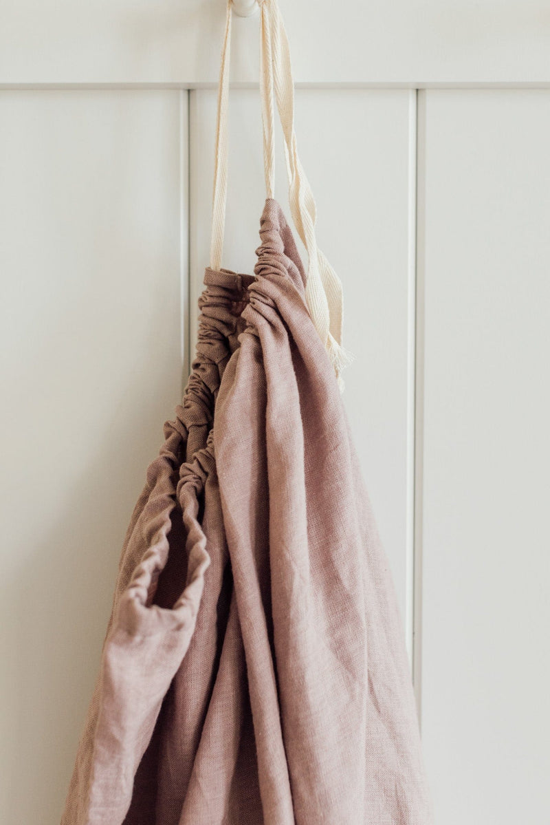 Linen Laundry Bag - Rose