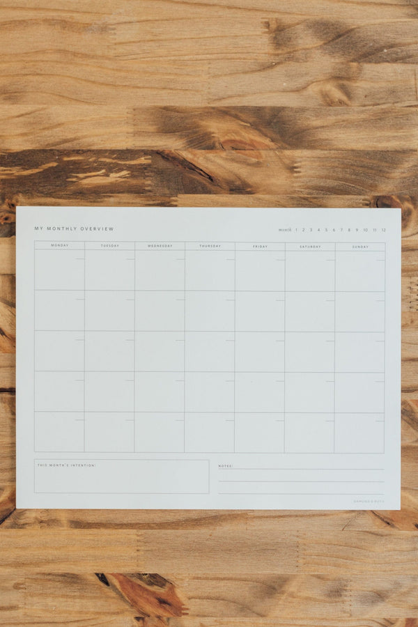 Monthly Overview Notepad