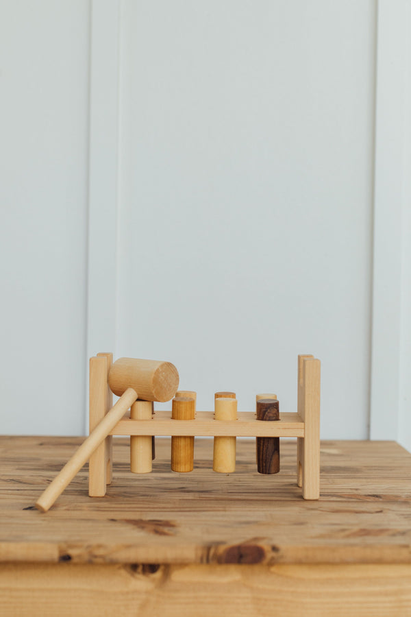Wooden Pound-a-Peg Toy - Natural