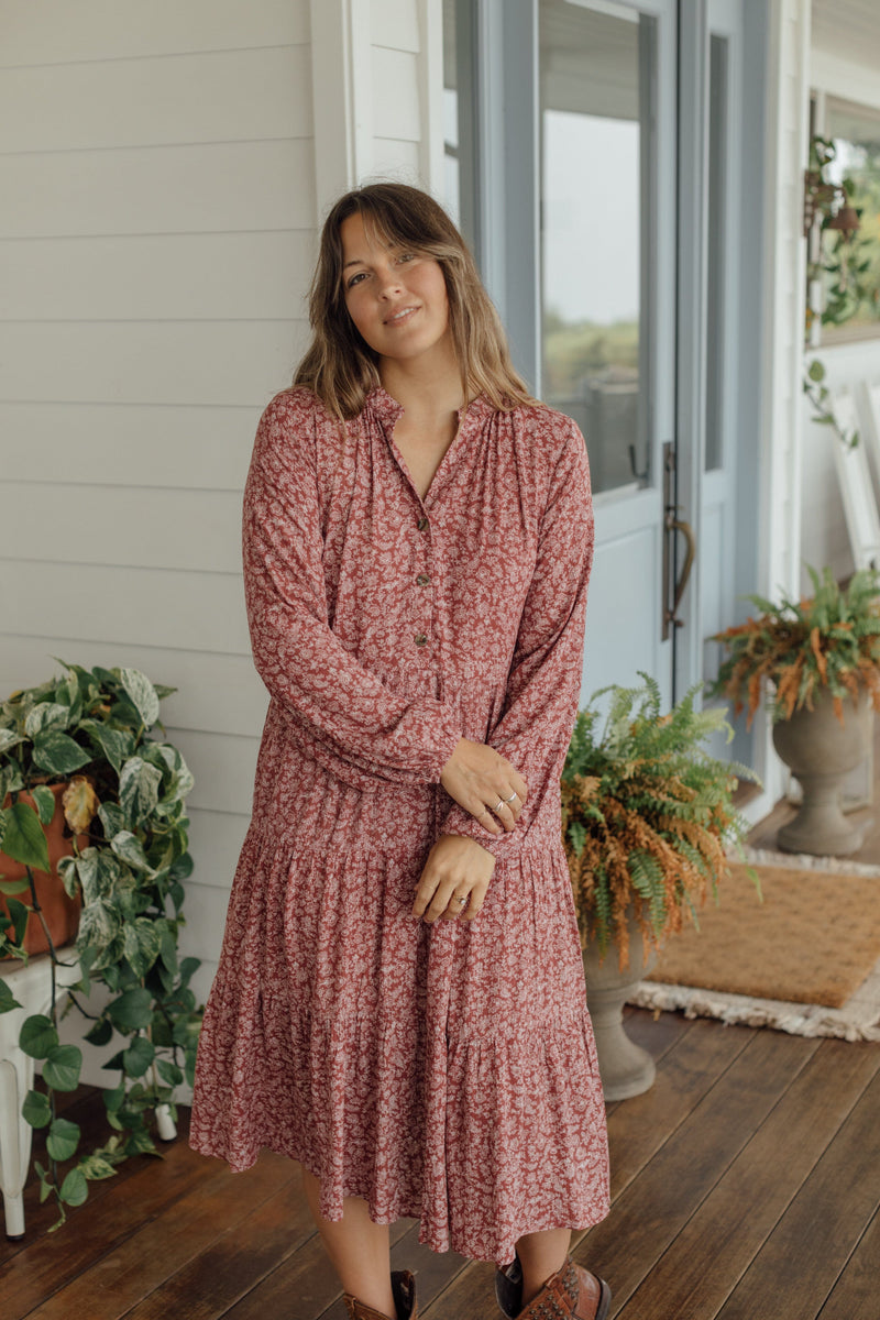 Clarington Dress - Auburn