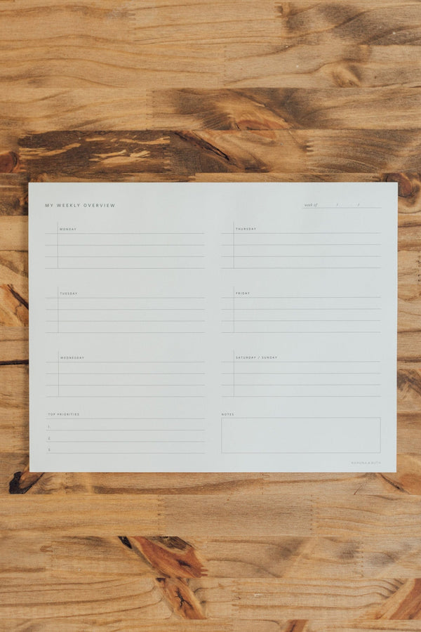 Weekly Overview Notepad